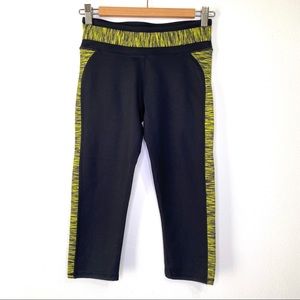 Fabletics Black and Yellow Capri Leggings XS